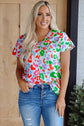 Ruthie Print Short Sleeve Blouse