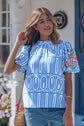 Aadhya Embroidered Puff Sleeve Blouse