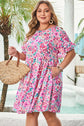 Talia Plus Size Floral Short Sleeve Flare Dress