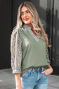 Kaiya Sleeve Contrast Patchwork Blouse