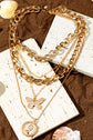 Amara Multilayer Butterfly Charm Necklace