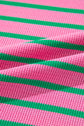 Pink Stripe Waffle Knit Crew Neck Plus Size Sweatshirt