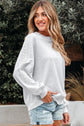 Peyton Lace Patchwork Raglan Sleeve Crew Neck Sweatshirt