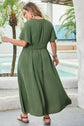 Juliana Plus Size Surplice Neckline Shirred Maxi Dress
