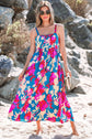 Goldie Floral High Waist Sleeveless Flared Long Dress
