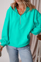Kate Fleece Lined Half Zipper Kangaroo Pockets Loose Hoodie
