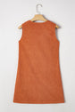 Molly Corduroy Western Embroidered Patched Pocket Mini Dress