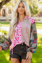Solirina Shoulder Bubble Sleeve Blouse