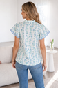 Keilani Patchwork Flutter Sleeve Blouse