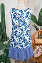 Dior Ruffle Hem Patchwork Dress