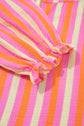 Teresa Stripe Crinkled Half PLUS Blouse