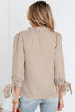 Blair Tied Cuffs Seersucker Blouse