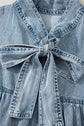 Clare Sleeveless Ruffled Chambray Dress
