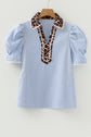 Andie Sleeve Patchwork Collar Blouse