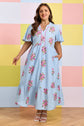 Lucy Print Scalloped Trim PLUS Dress