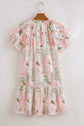 Madalyn Floral Contrast Edge Layered Short Sleeve Mini Dress