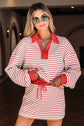 Zaylee Collared Drop Shoulder Pullover