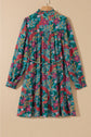 Maria Floral V Neck Puff Sleeve Dress