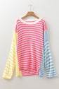 Fernanda Seam Colorblock Patchwork PLUS Sweater