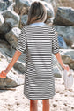 Tiffany V Neck Collared Puff Sleeve T Shirt Dress