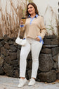 Evelynn Waffle Knit Collared PLUS Top