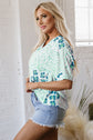 Azalea Print Short Sleeve Blouse