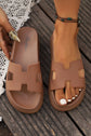 Henley Cutout Design Open Toe Platform Slippers