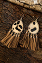 Boho Leopard Tasseled Hook Earrings