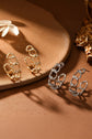 Sara Gold Round Hoop Chain Stud Earrings