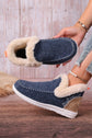 Anna Suede Stitching Plush Lined Anklet Boots