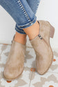 Tulip Opening Suede Ankle Boots
