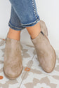 Tulip Opening Suede Ankle Boots