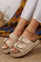 Suede Buckle Decor Footbed Sandal Slippers