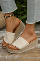 Woven Wide Band Platform Slippers