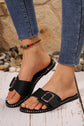 Buckled Strap Flat Chic Slippers
