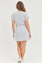 Scallop Hem Drawstring Dress