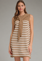 Knit Striped Scarf-Tie Dress