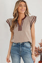 Karter Ruffled Short Sleeve Blouse