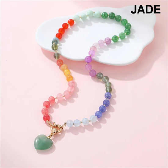 Natural Stone Semi-Precious Glass Mixed Necklace