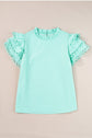 Jessie Layered Ric Rac Cap Sleeve Filled Neck Blouse