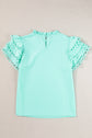 Jessie Layered Ric Rac Cap Sleeve Filled Neck Blouse
