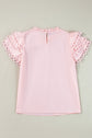Jessie Layered Ric Rac Cap Sleeve Filled Neck Blouse