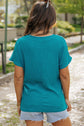 Emerson Crinkled V Neck Wide Sleeve Top