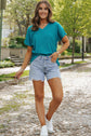Emerson Crinkled V Neck Wide Sleeve Top