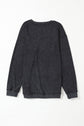 Faith Solid Ribbed Knit Round Neck Pullover Sweatshirt