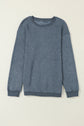 Faith Solid Ribbed Knit Round Neck Pullover Sweatshirt