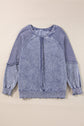 Jolie Waffle Exposed Seam Raglan Sweatshirt