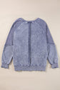 Jolie Waffle Exposed Seam Raglan Sweatshirt