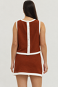 Sleeveless knit top in Rust