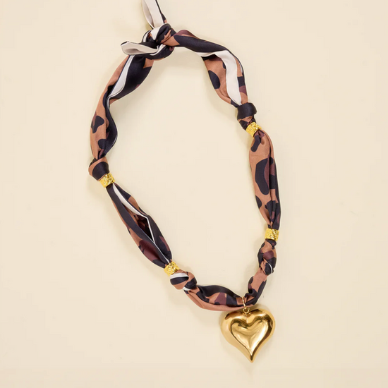 Golden Wild Heart Scarf Necklace